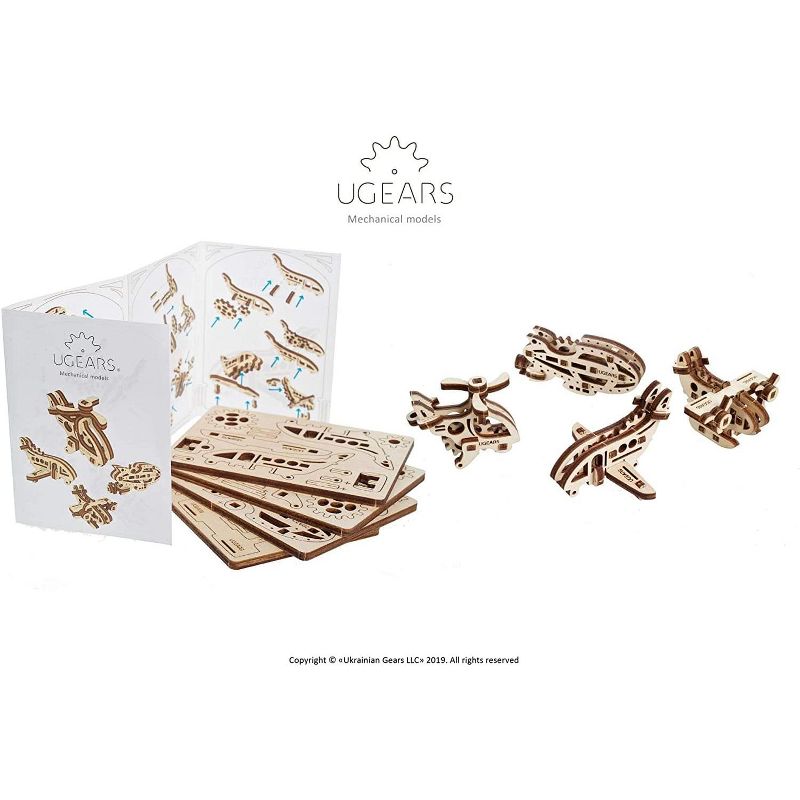 UGears Models UGears U-Fidget 3D Wooden Puzzle Set | Planes