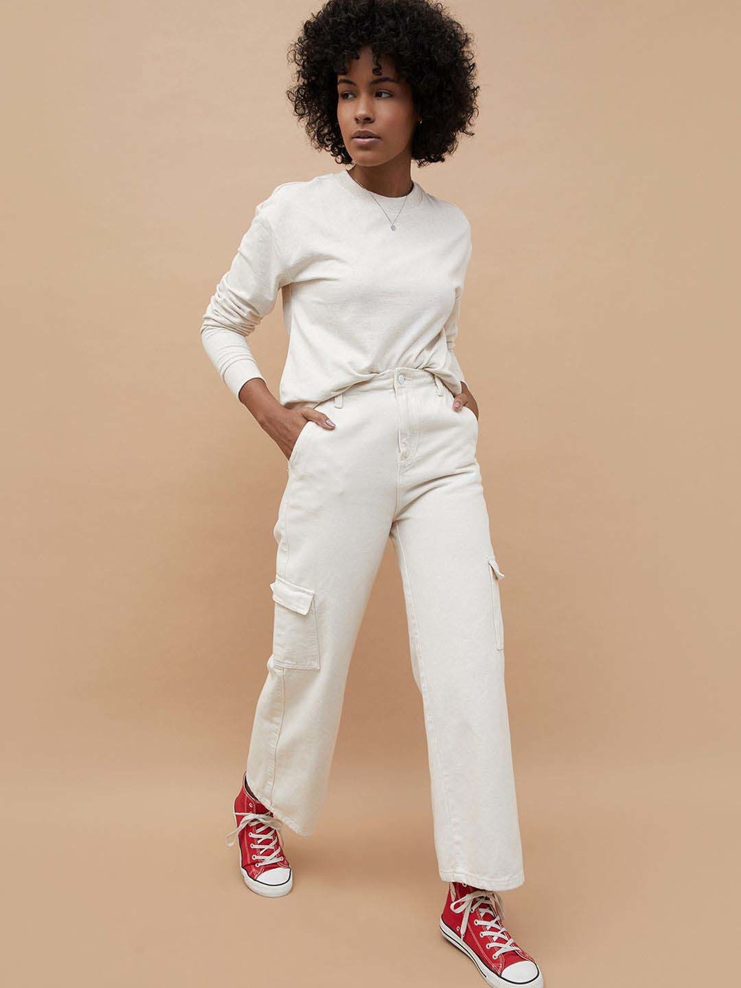 Fame Forever by Lifestyle Off White Cotton Regular Fit Top