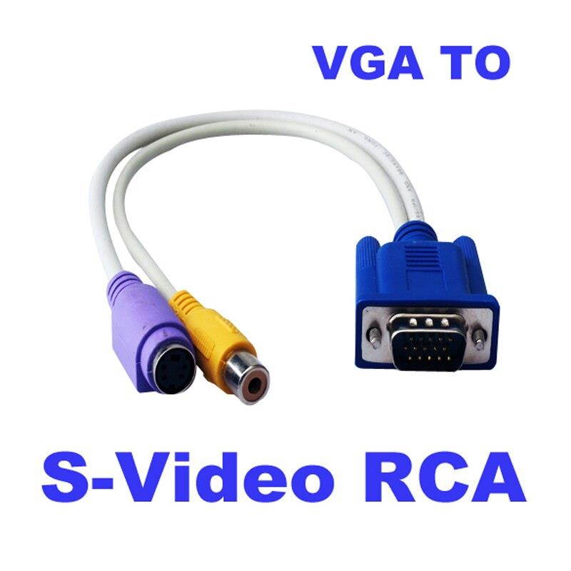 High Quality Premium TV AV OUT Converter Cable Adapter VGA to S-Video / RCA NEW
