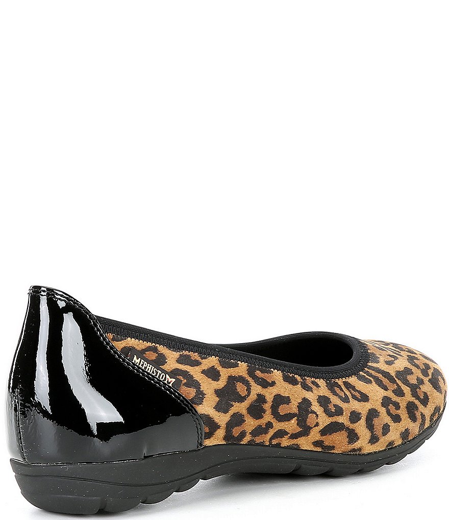 Mephisto Emilie Leopard Print Leather Ballet Flats