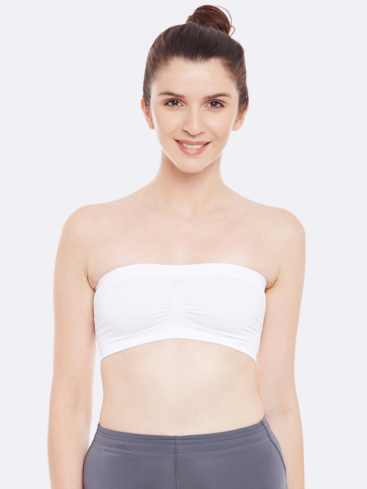 C9 Airwear White & Black Full Coverage Bandeau Bra - Pack of 2