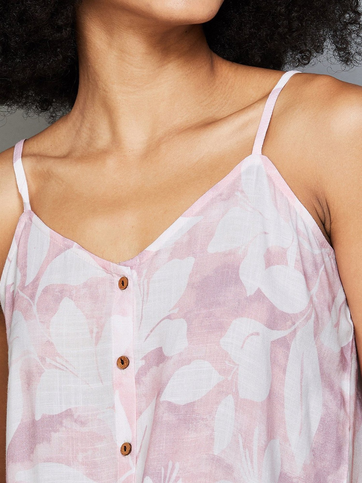 Fame Forever by Lifestyle Pink & White Printed Crop Top