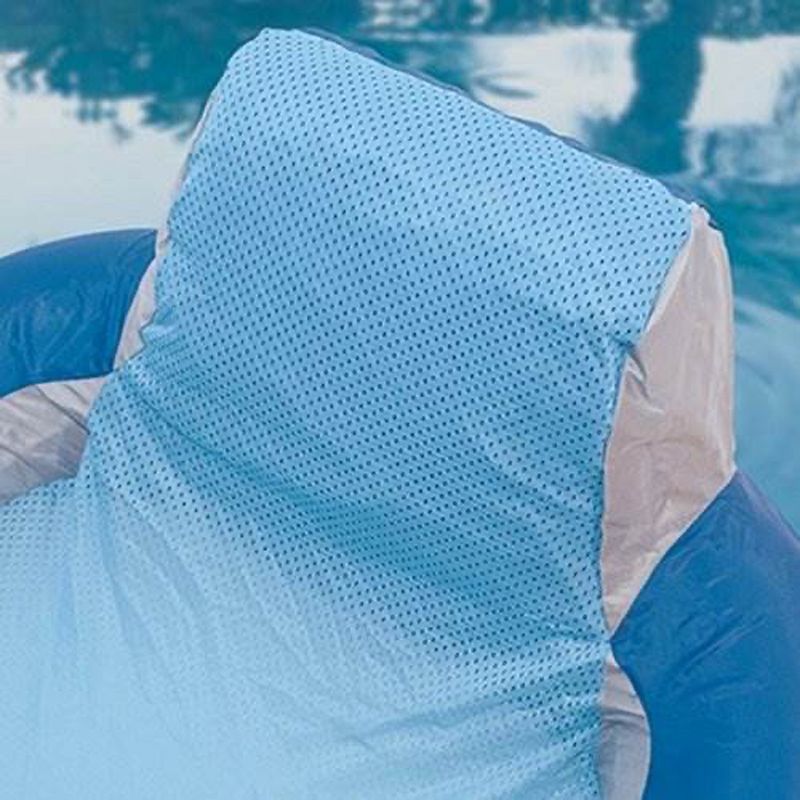 Kelsyus 80035 Floating Swimming Pool Lounger Inflatable Chair with Built-In Cup Holder, Blue (3 Pack)