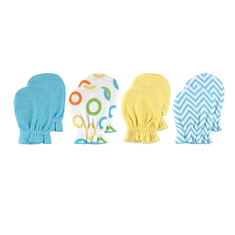 Luvable Friends Baby Cotton Scratch Mittens 4pk, Owl, One Size