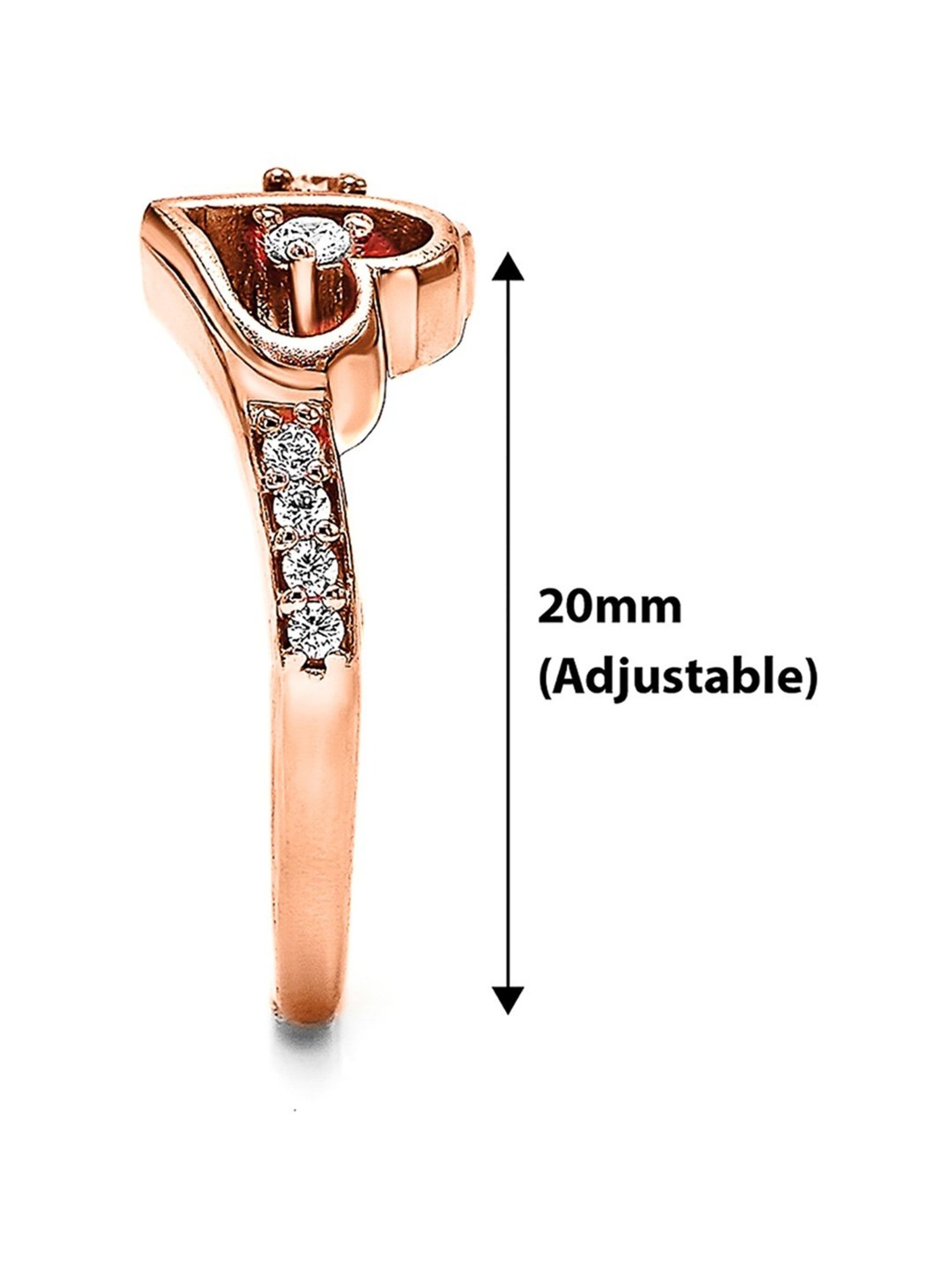 Silberry 92.5 Sterling Silver Connected Heart Rose Gold
