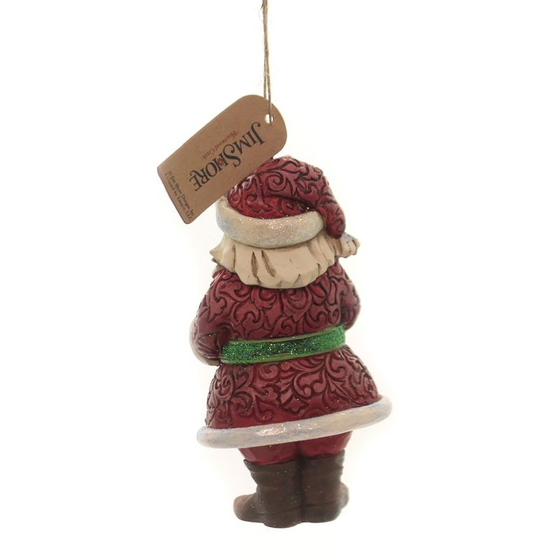 Jim Shore 5.0" Winter Wonderland Santa W/Wreath Ornament  -  Tree Ornaments
