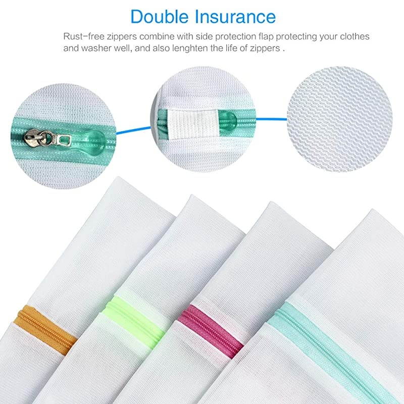 Pcs Mesh Laundry Bags for Delicates with Zipper, Lingerie Bags for Laundry, Travel Storage Organize Bag, Clothing Washing Bags for Laundry,Blouse, Hosiery, Stocking, Underwear, Bra and Lingerie