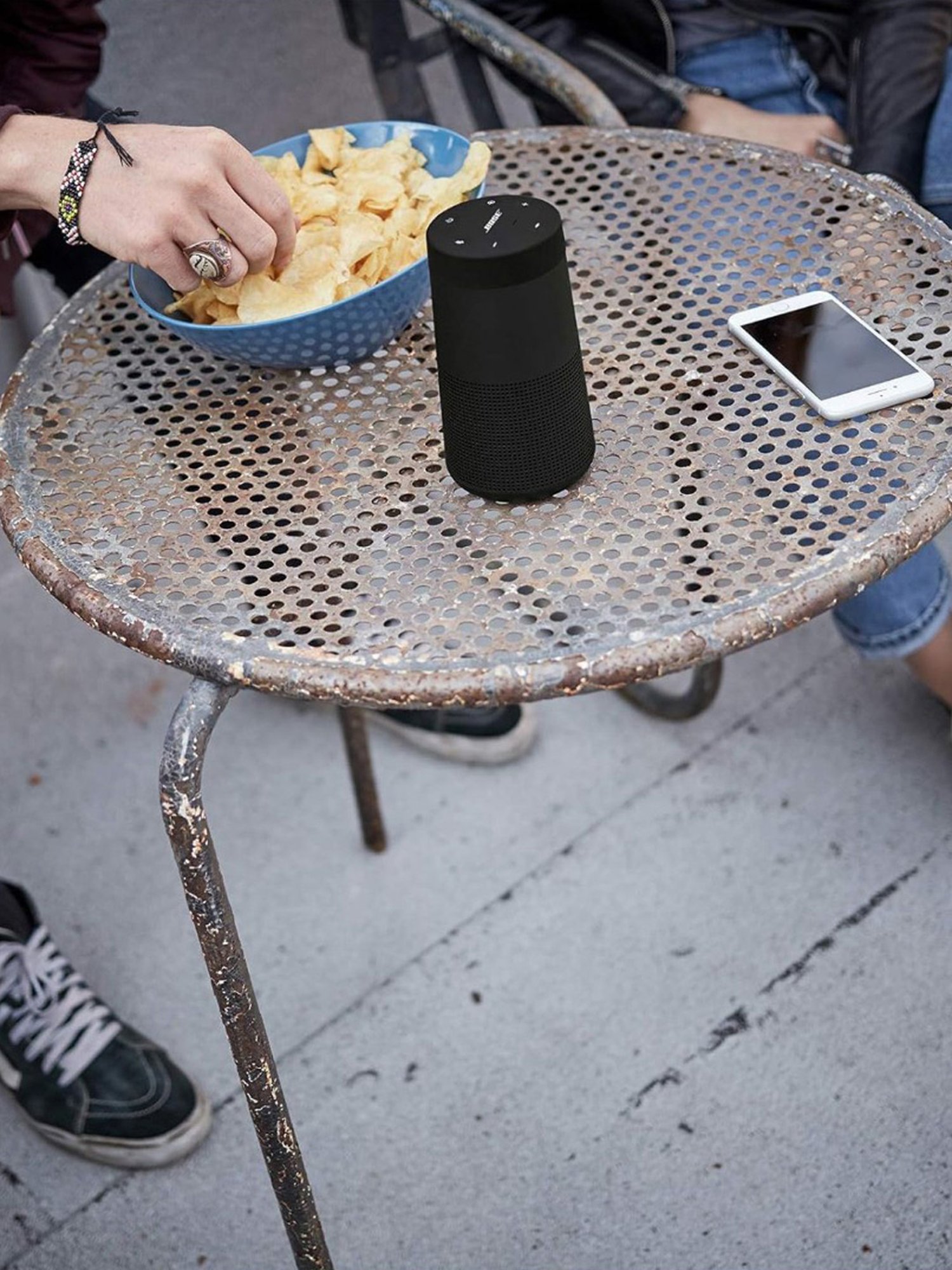 BPS5 5 quot Outdoor Weather Resistant Bluetooth Patio Speakers Pair White