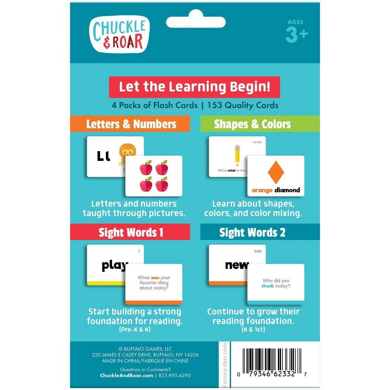 Chuckle & Roar Learn & Play Flash Cards - 4pk