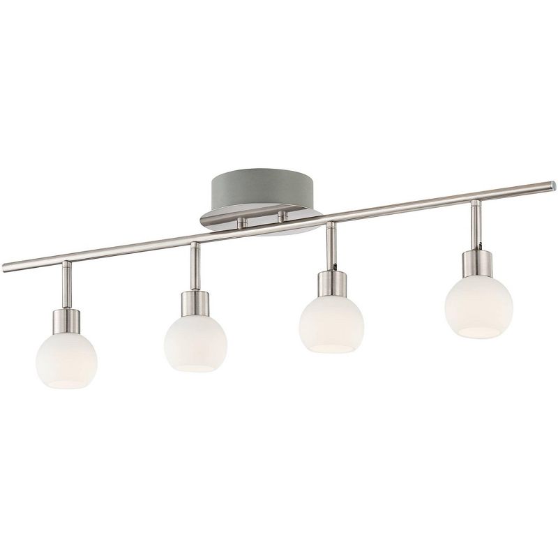 Pro Track&reg; Globe Nickel 4-Light LED Plug-In Track Fixture
