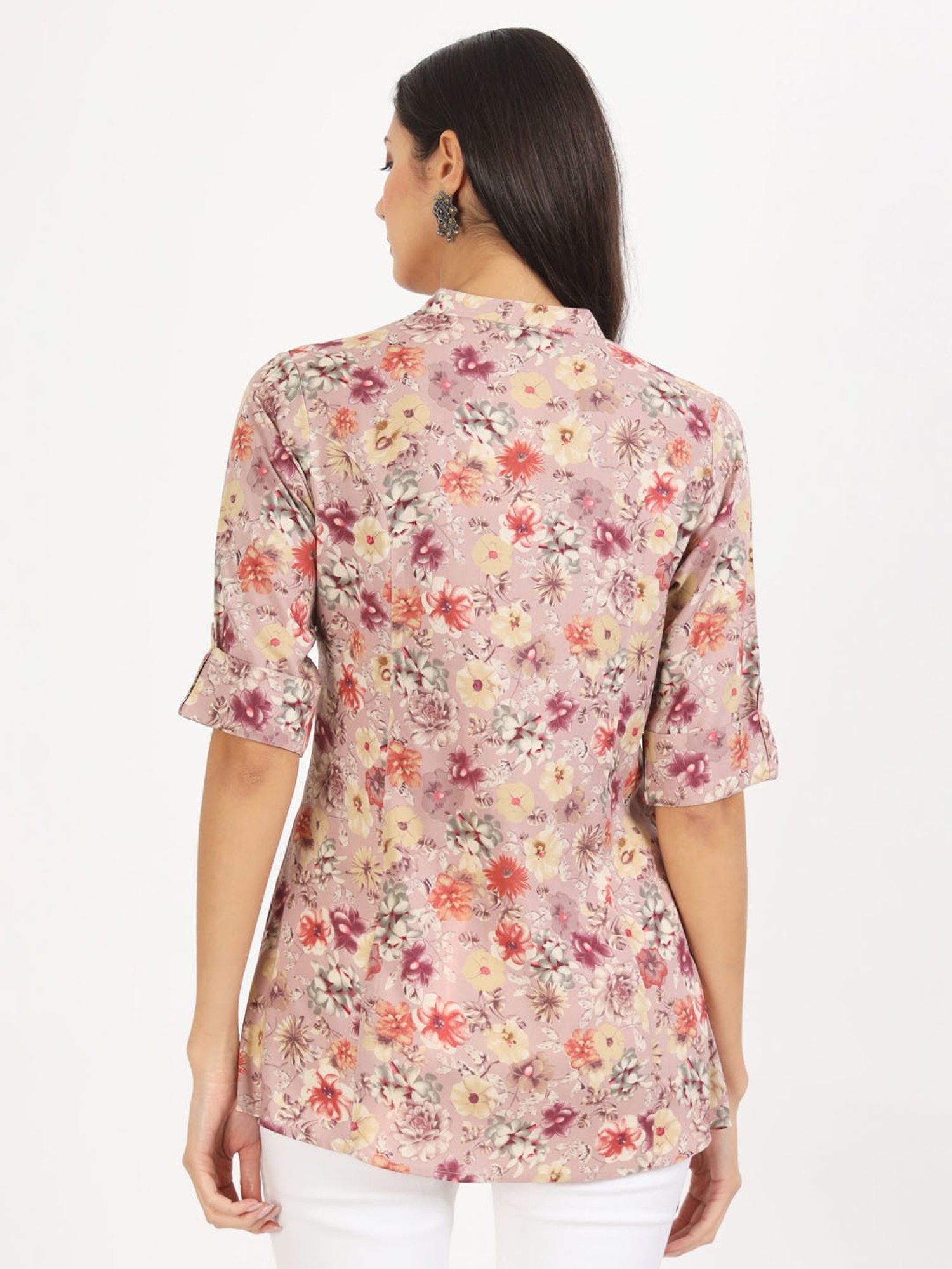Divena Dusty Pink Floral Print Tunic