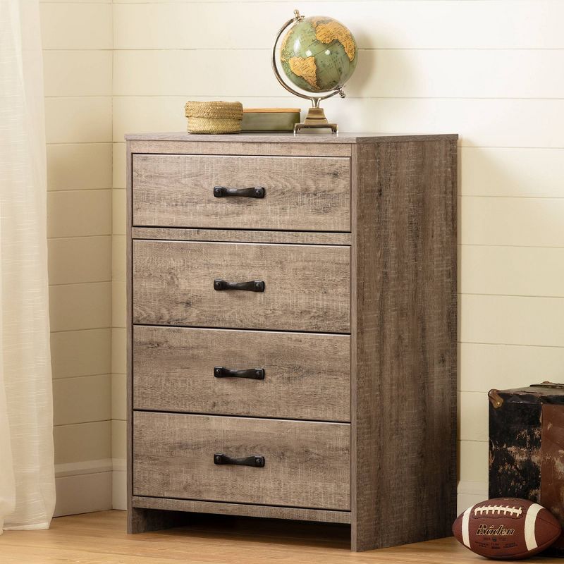 Hankel 4 Drawer Chest Storage Unit Weathered Oak - South Shore