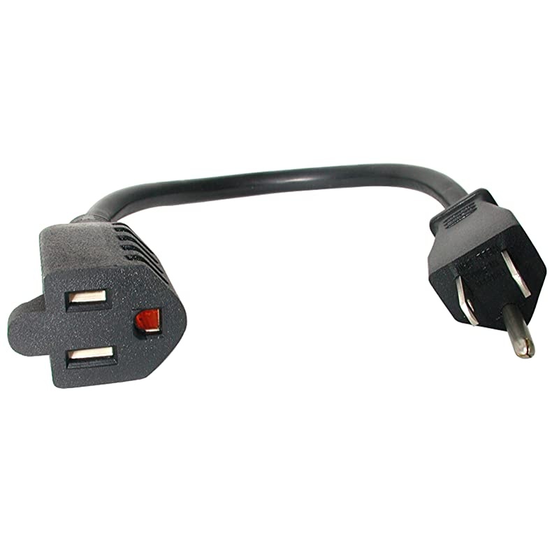 com 1 ft 03 m Short Extension Cord 125V at 13A NEMA 515R to NEMA 515P Power Extension Cord Black Extension Cable PAC101