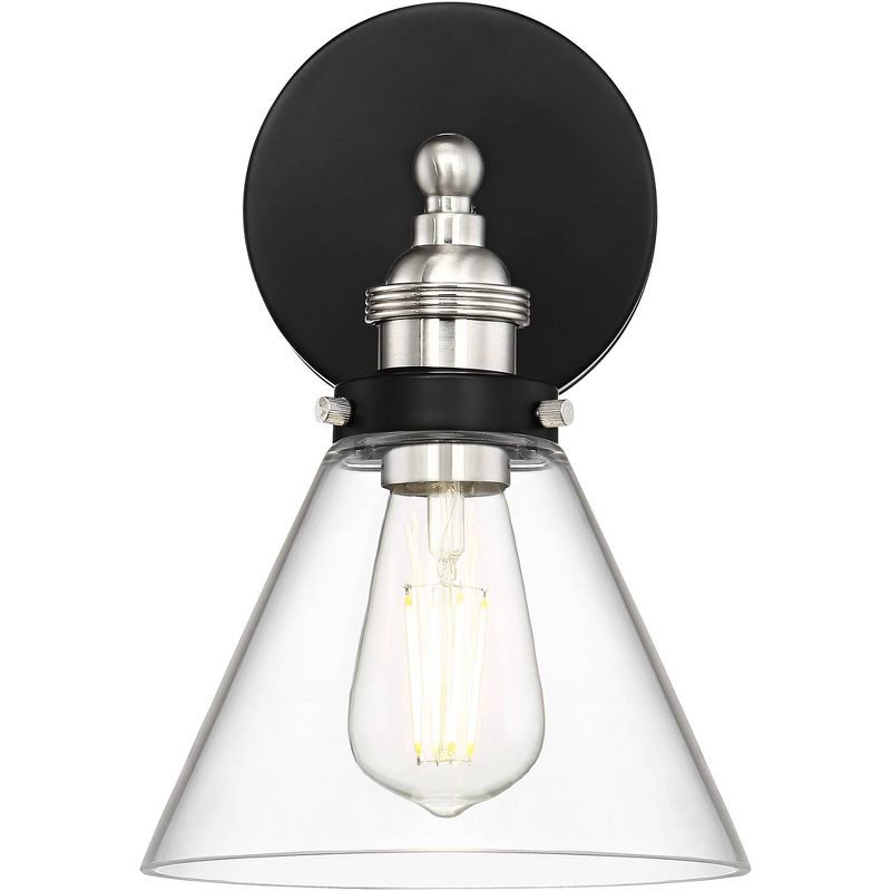 Barnes and Ivy Modern Swing Arm Wall Lamp Antique Brass Plug-In Light Fixture Taupe Fabric Bell Shade Bedroom Living Room Reading