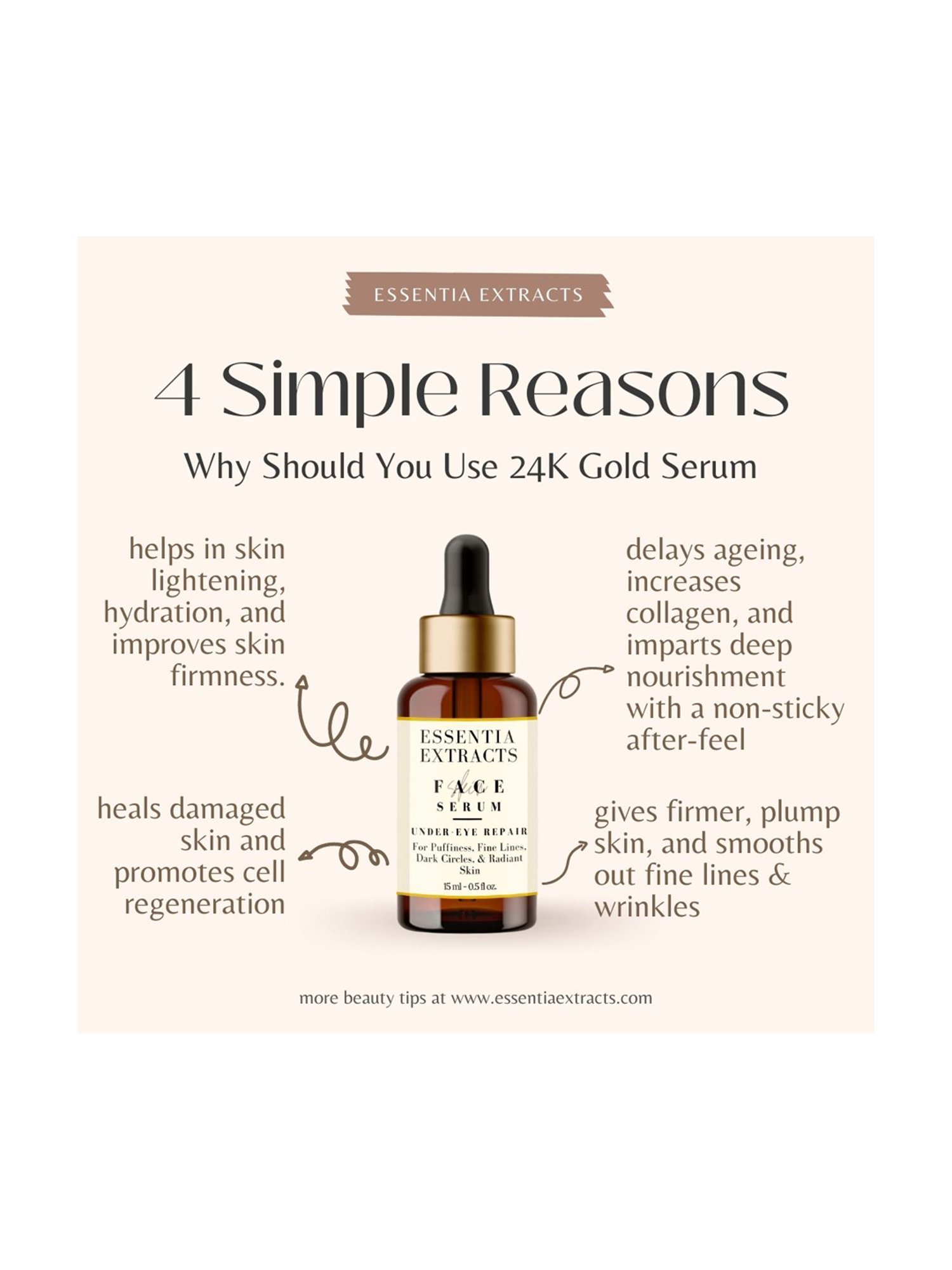 Essentia Extracts 24K Gold Face Serum - 15 ml