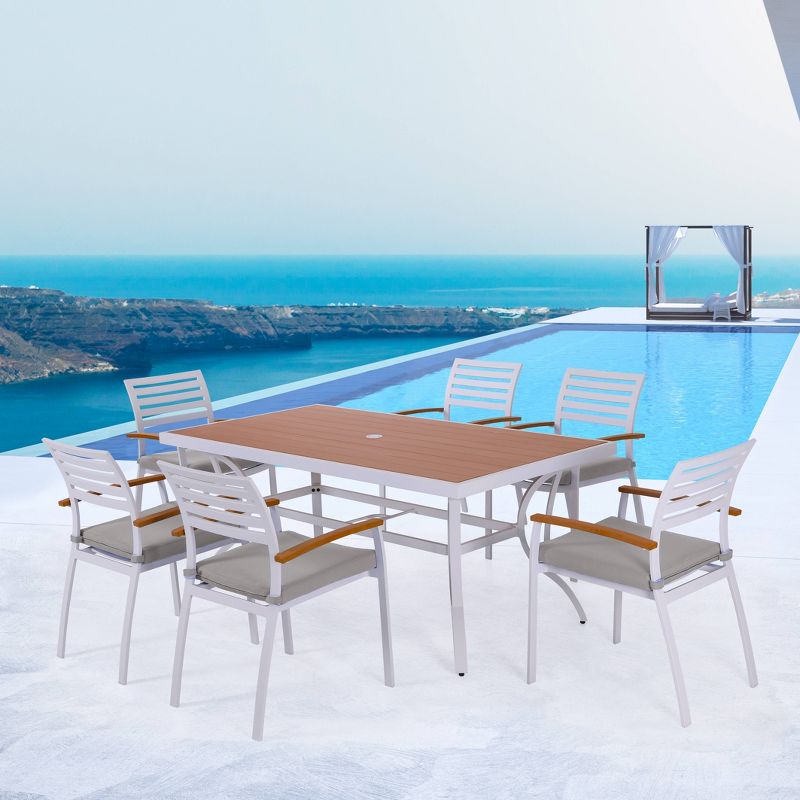 7pc Aluminum and Poly Lumber Patio Dining Set - Nuu Garden