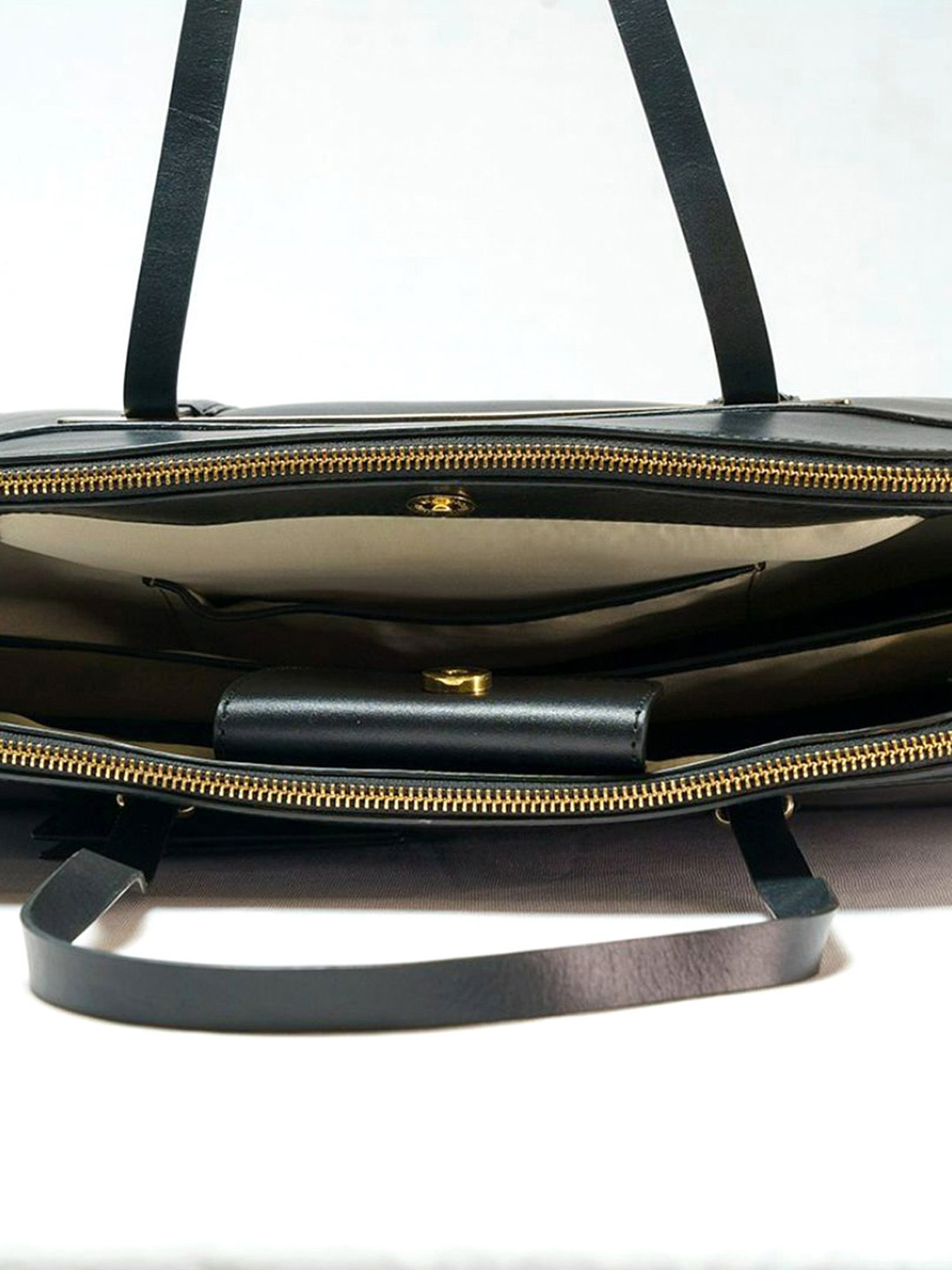 RI2K London Black Leather Large Handbag