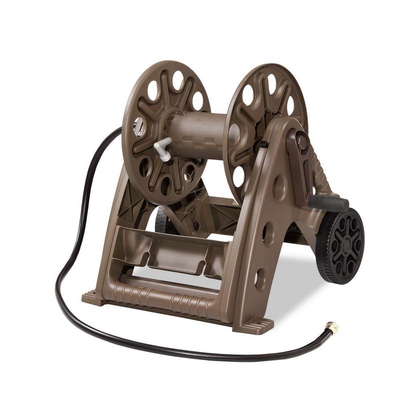 Liberty Garden 514 2 Wheel 225 Foot Capacity Resin Folding Frame Garden Water Hose Reel Cart, Bronze