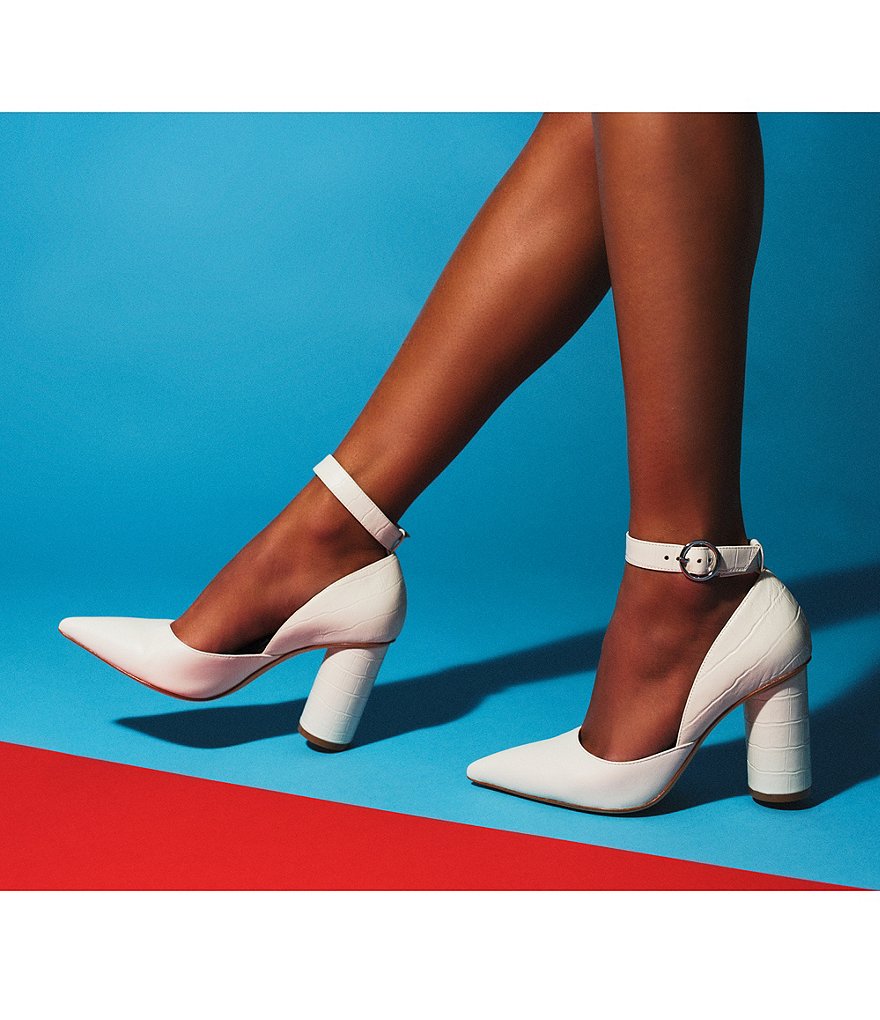 Deltan Jami Leather Ankle Strap Pumps