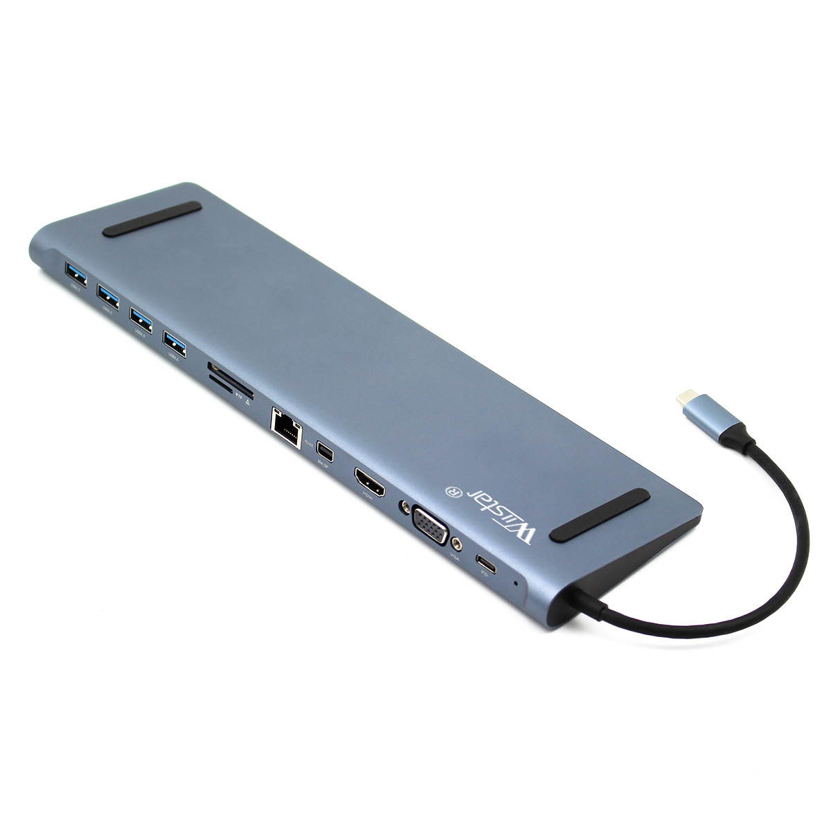 12 Ports Type-C Hub USBC to HDMI + 4*USB 3.0 + VGA + Mini DP + RJ45 + SD/TF + 3.5mm jackAudio + PD Charge USB Dock Station Multifunctional Converter for MacBook Pro