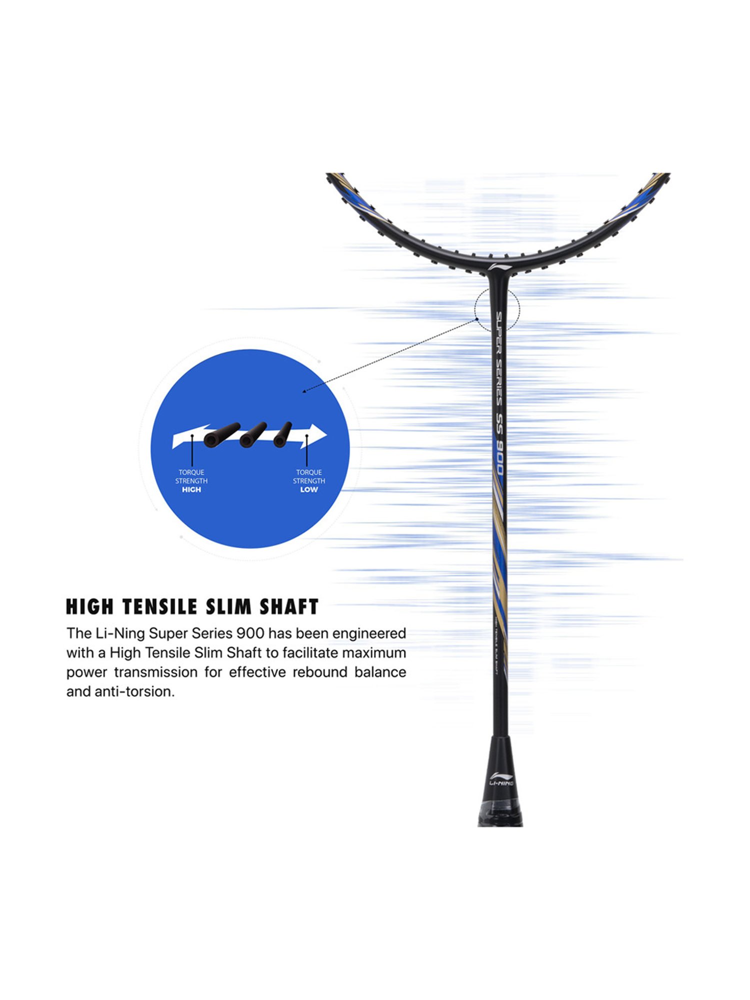 Li-Ning Super Series 900 Badminton Racket (Black) Size - Medium