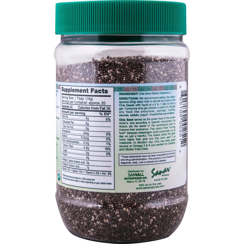 Sanar Naturals Organic Vegan Chia Seed - 10oz