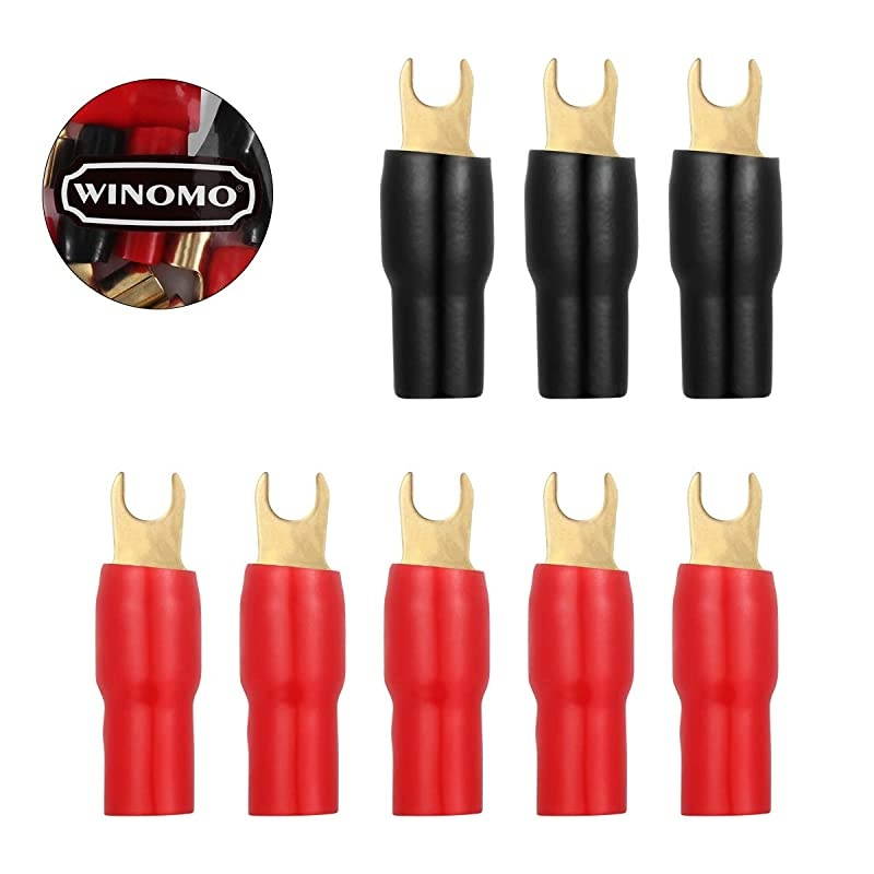 5 Pairs 4 Gauge Strip Spade Terminal Spade Fork Adapters for Speaker Wire Cable