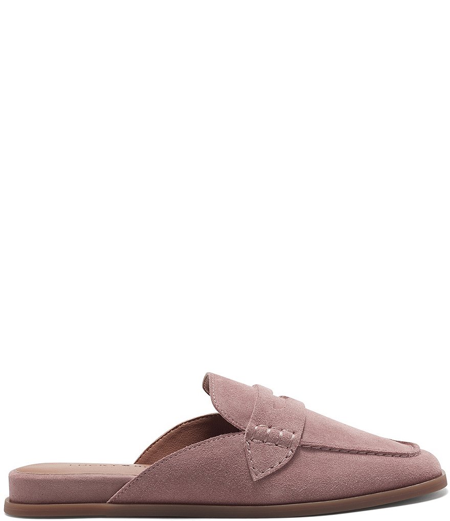 Lucky Brand Patsie Suede Penny Wedge Mules
