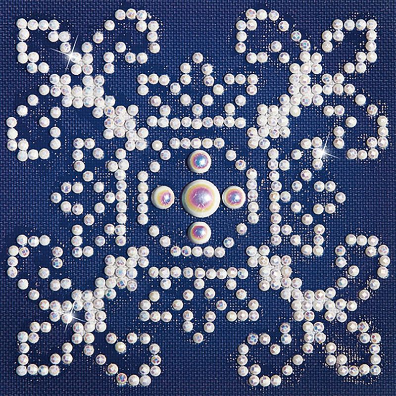 Diamond Dotz Diamond Embroidery Facet Art Kit 4"X4"-White On Blue W/Frame