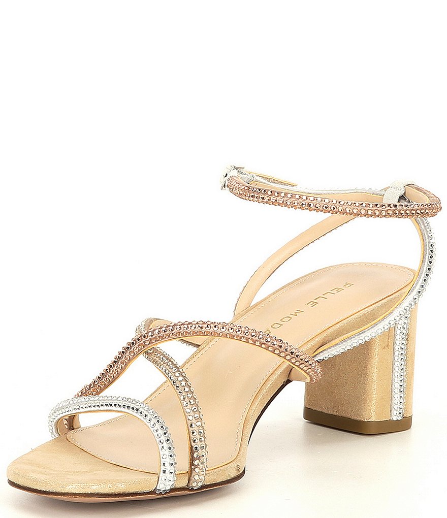 Pelle Moda Viena Shimmer Jewel Embellished Strappy Dress Sandals