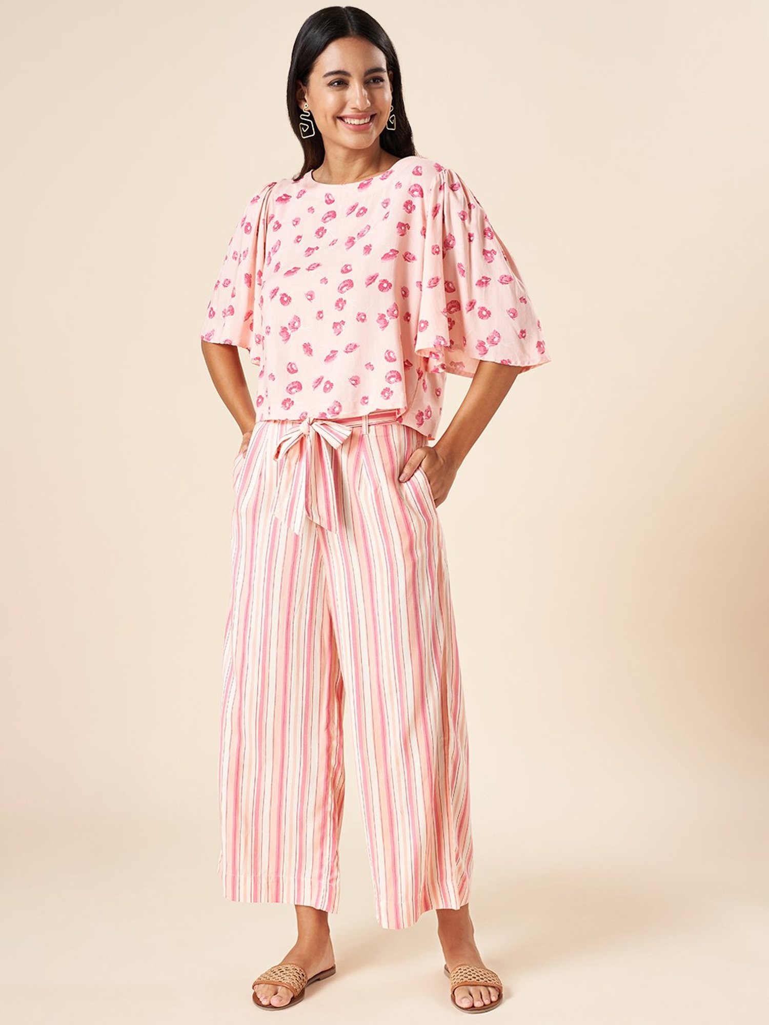 Akkriti by Pantaloons Blush Pink Printed Top