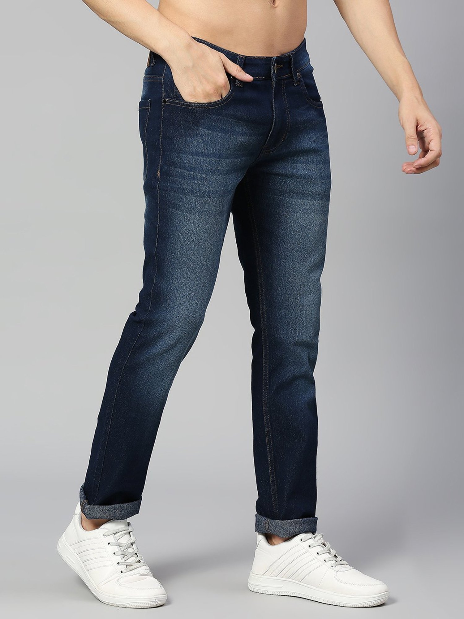 American Eagle Blue Cotton Regular Fit Jeans