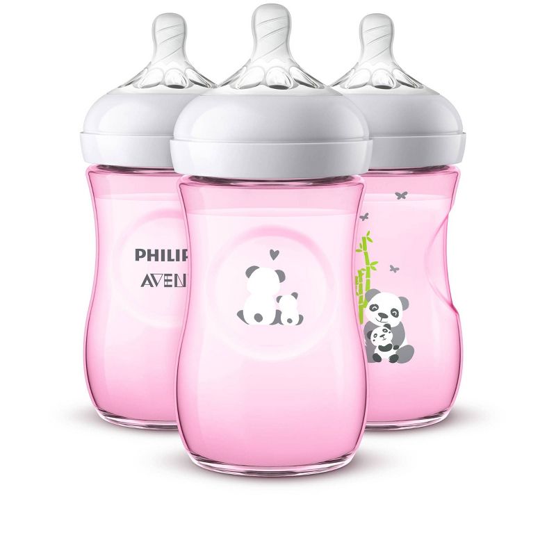 Philips Avent Natural Baby Bottle - Pink Panda - 9oz - 3pk