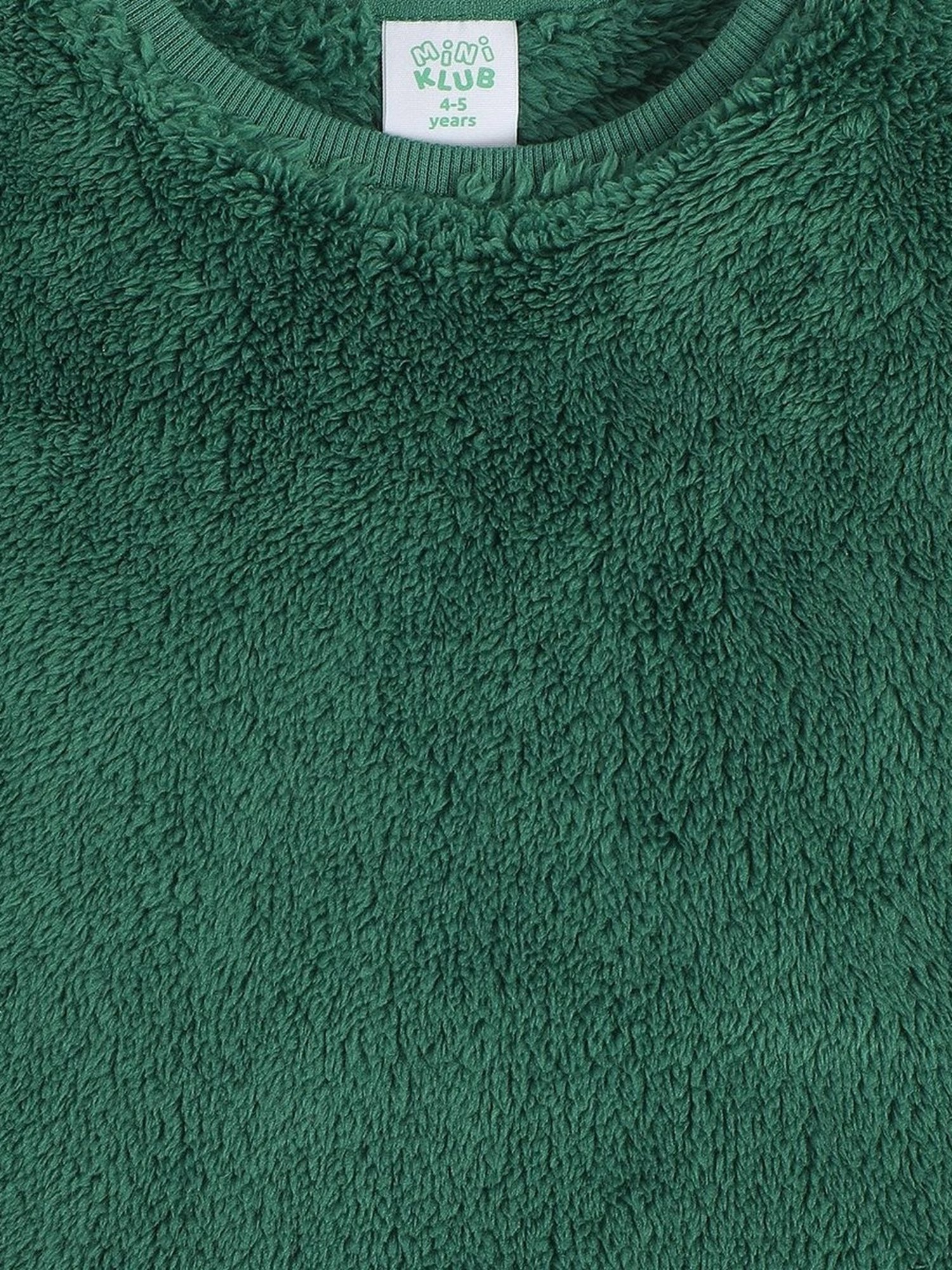 MINIKLUB Girls Green Cotton Printed Full Sleeves Sweat Shirt