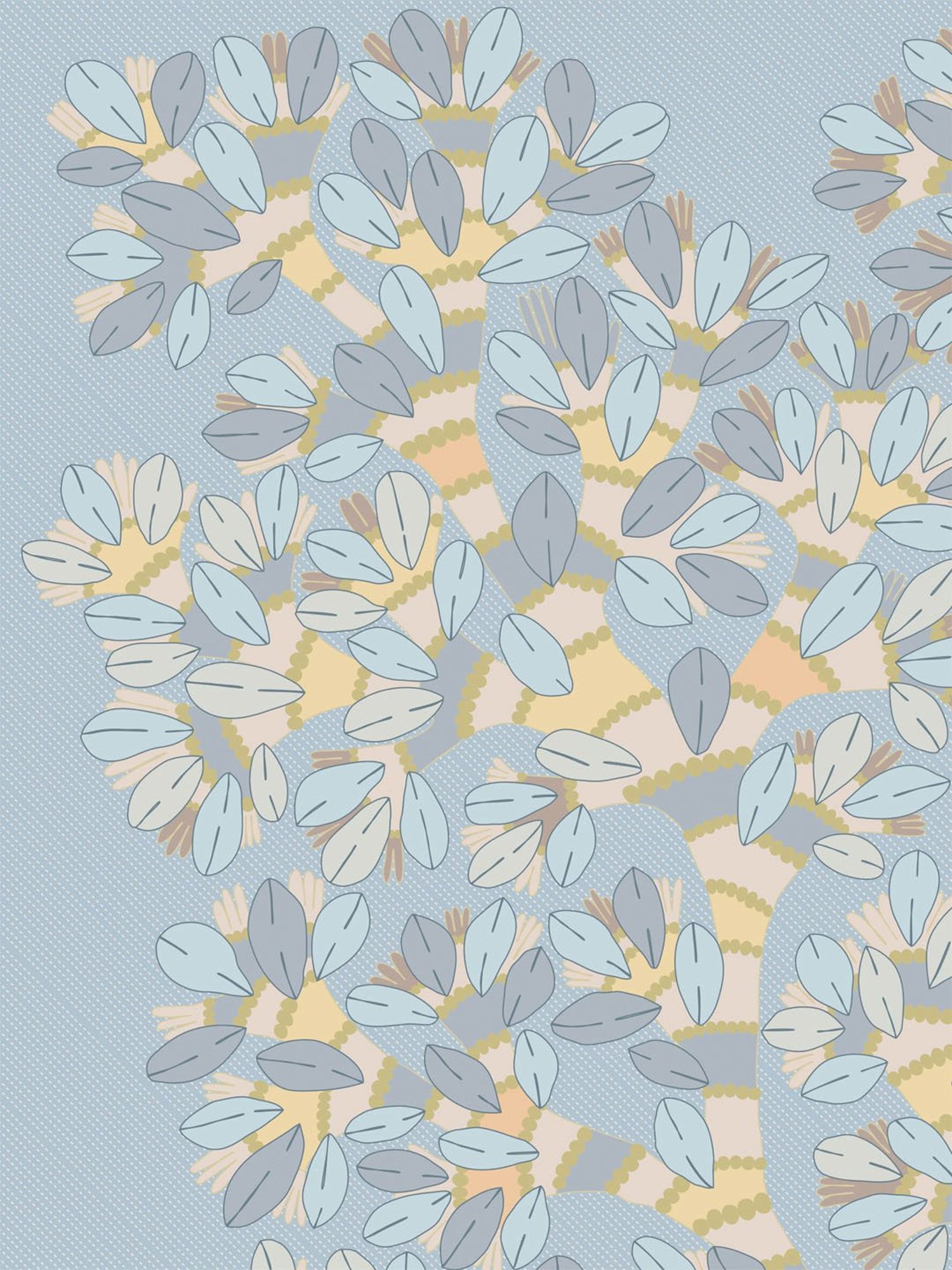 Petal Home Gondi Tree Floral Blue 300 TC Cotton Single Bed Sheet with 1 Pillow Cover