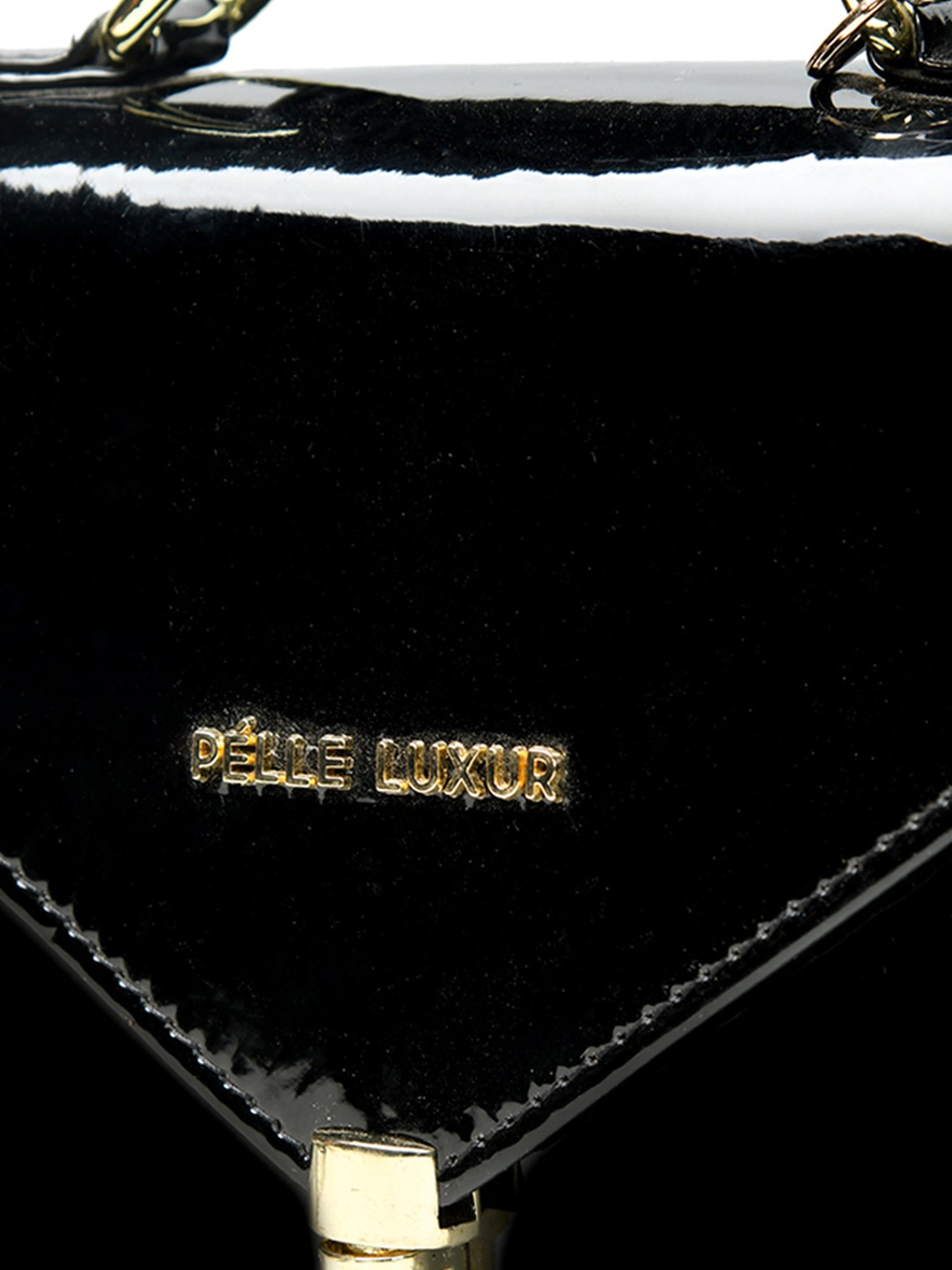 PELLE LUXUR Black Medium Satchel