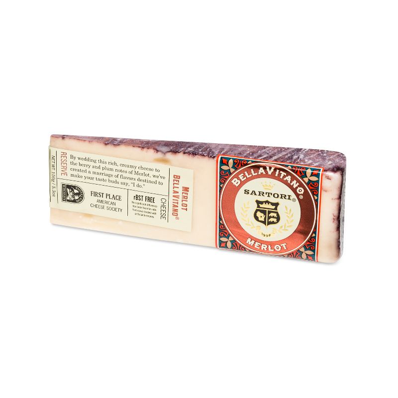 Sartori Bellavitano Merlot Cheese Wedge - 5.3oz