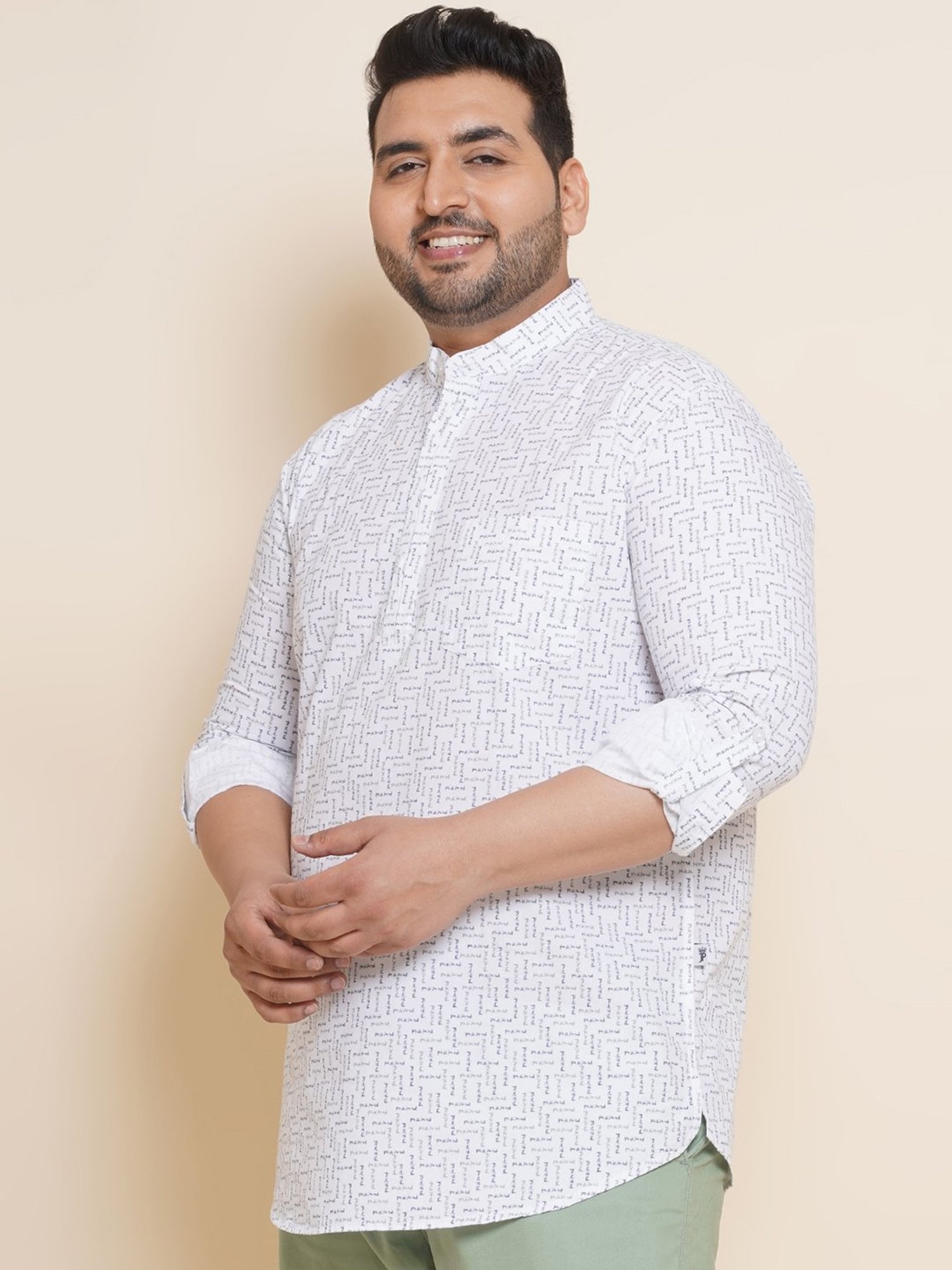 Manthan Red Full Sleeves Solid Kurta