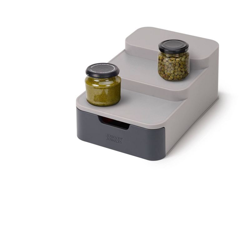 Joseph Joseph CupboardStore Compact tiered organizer with drawer - Gray