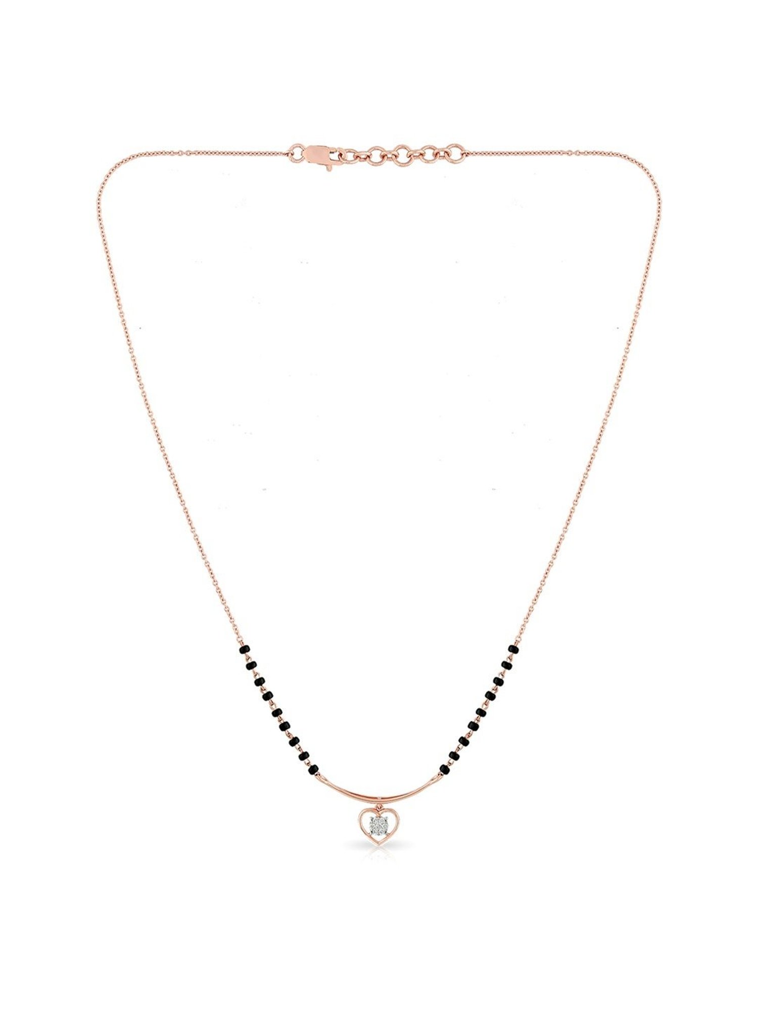 Malabar Gold and Diamonds 18k Rose Diamond Short Mangalsutra