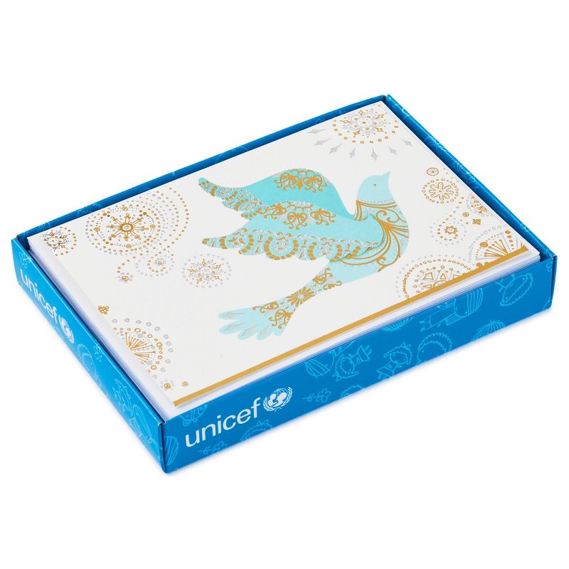 10ct Hallmark Unicef Dove with Swirls Boxed Cards