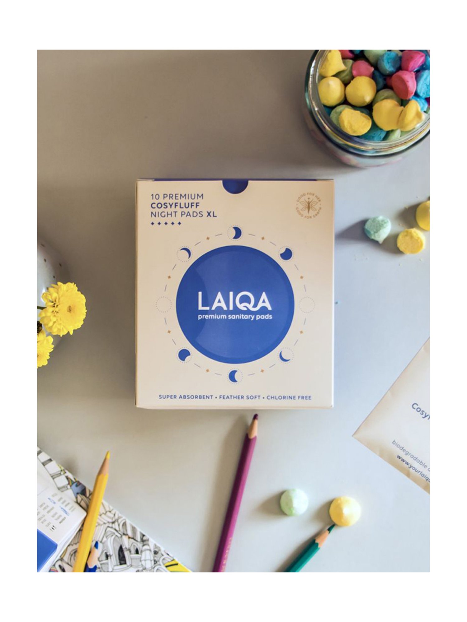 LAIQA Heavy Flow Xtra Large Night Pads (Pack of 2) - 20 Pads