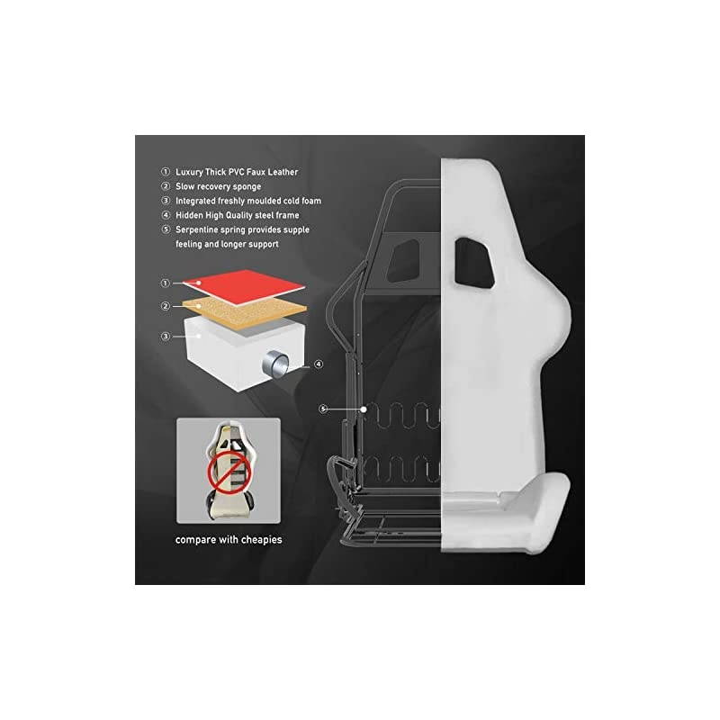 Gaming Chair GP Series- Professional & Textured- Gaming/Streaming - Long time Sitting- Inspired by Racing car- Ergonomic Design- Rocking Function (Grey)