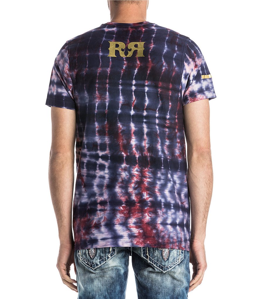 Rock Revival Short-Sleeve Tie-Dye Gold Foil Logo Graphic T-Shirt