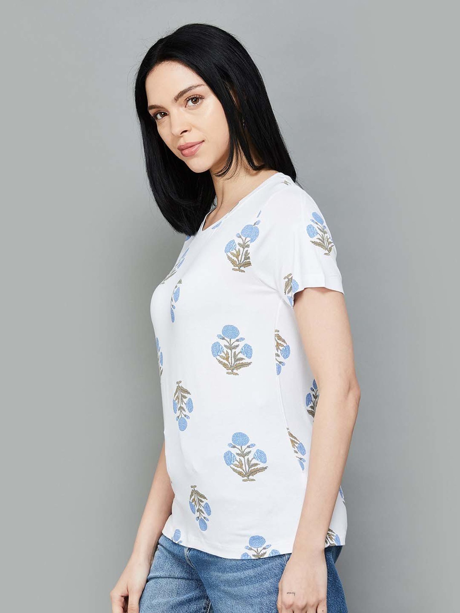 Colour Me by Melange White Printed T-Shirt