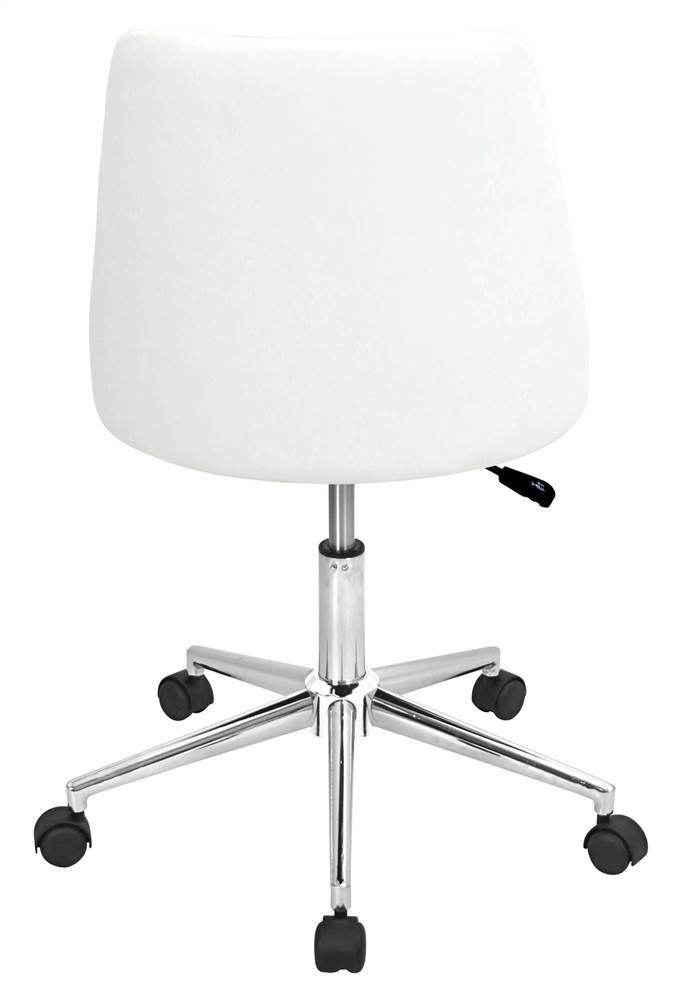 Lumisource Marche Upholstered Swivel Office Chair in White