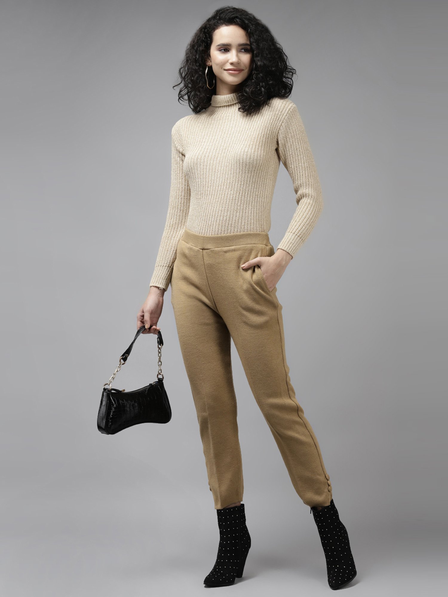 Cayman Brown Mid Rise Trousers