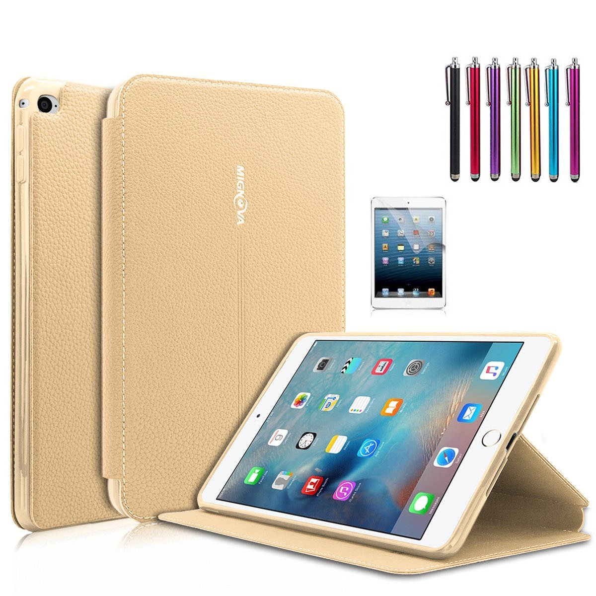 Mignova iPad Air 2 Case - Slim Fit Leather Folio Smart Case Cover with Auto Sleep / Wake Feature for Apple iPad Air 2 (iPad 6) 2014 Model