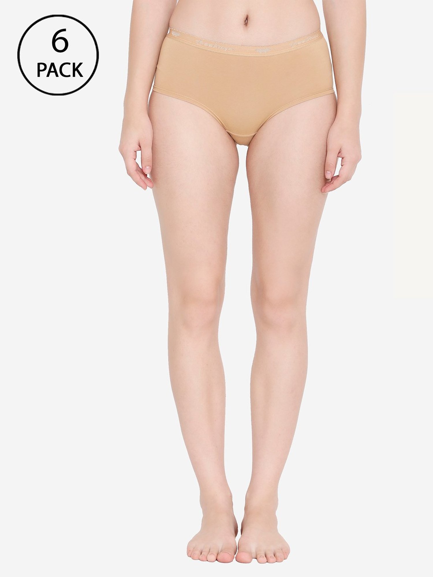 FEELINGS Assorted Cotton  Boyshorts Panty (Pack Of 6)