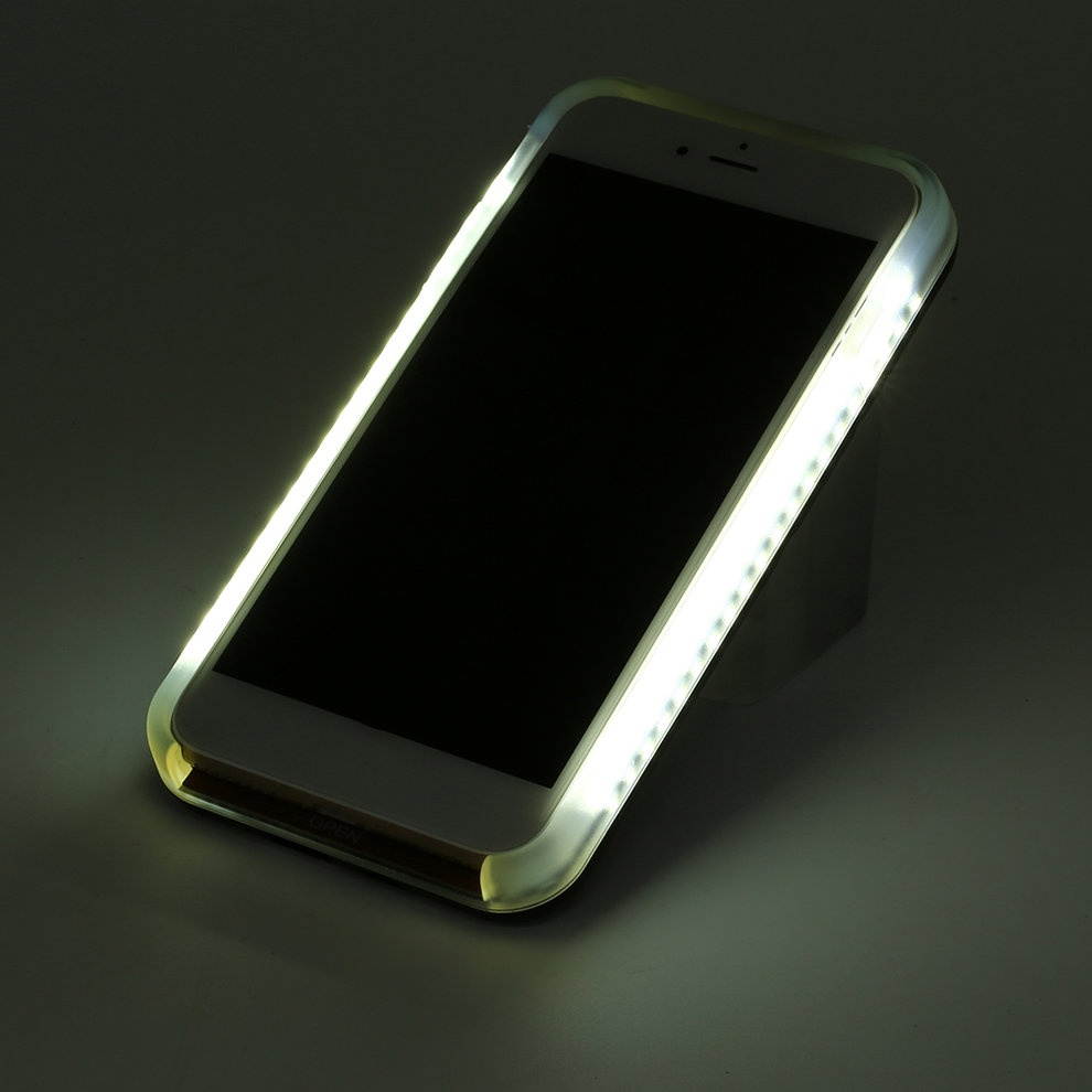 Mobile Phone Protecting Cover Case Drop Proof With LED Light And Can Power Bank Charging For Iphone7plus,black